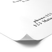 Wit & Zwart Minimaal Elegant, Salon Prijslijst Poster (Hoek)