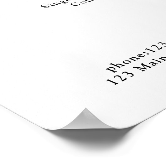 Wit & Zwart Minimaal Elegant, Salon Prijslijst Poster (Hoek)