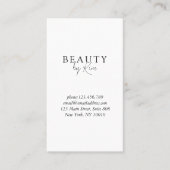 Wit & Zwart Minimaal Elegant, Salon QR Code Visitekaartje (Voorkant)