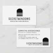 Wit zwart minimalistisch architectuurvenster visitekaartje (Voorkant / Achterkant)