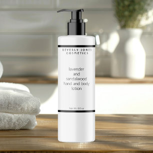 Wit zwart minimalistisch cosmetica flesetiket sparkling wijnetiket