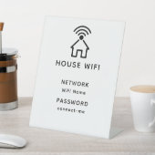 Wit & Zwart Minimalistisch Huis Wifi Wachtwoord Reclamebord Met Voetstuk (Insitu)