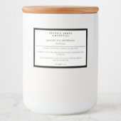 Wit & zwart minimalistisch waterdicht zeepdoosetik voedselcontainer etiket (Voorkant)