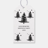 Wit zwart minimalistische kerstbomen cadeau Labels Cadeaulabel (Voorkant)