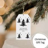 Wit zwart minimalistische kerstbomen cadeau Labels Cadeaulabel