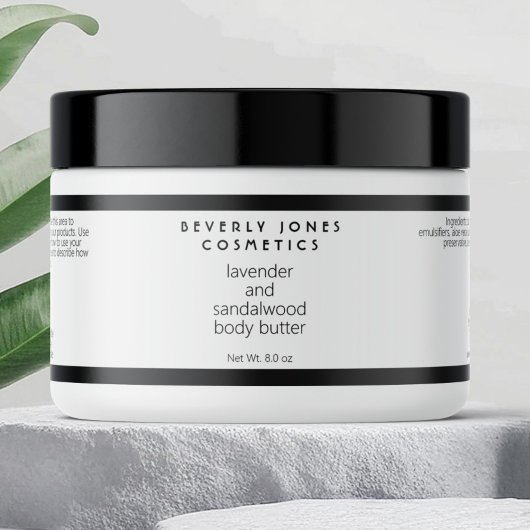 Wit Zwart Modern Minimalistisch Cosmetica Pot Labe Waterfles Etiket