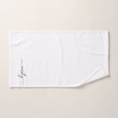 Wit Zwart Modern Script Monogram Naam Bad Handdoek (Handdoek)