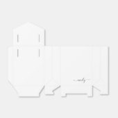 Wit Zwart Modern Script Monogram Naam Bedankdoosjes (Uitgevouwen)