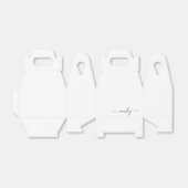 Wit Zwart Modern Script Monogram Naam Bedankdoosjes (Uitgevouwen)