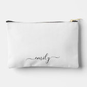 Wit Zwart Modern Script Monogram Naam Etui (Achterkant)
