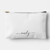 Wit Zwart Modern Script Monogram Naam Etui (Voorkant)