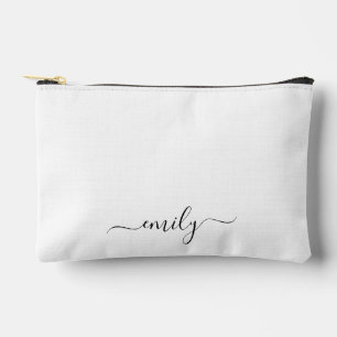 Wit Zwart Modern Script Monogram Naam Etui