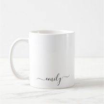 Wit Zwart Modern Script Monogram Naam