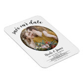 Wit & Zwart Moderne Ronde Foto Sla de Datum op Magneet (Rechterzijde)