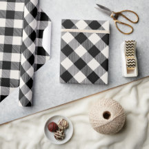 Wit Zwart Monochroom Geruit Ivoor Plaid Patroon