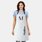 Wit Zwart Monogram Naam Gepersonaliseerd Schort (Gedragen)