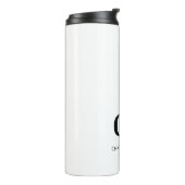 Wit zwart monogram naam modern minimalistisch thermosbeker (Gedraaid links)
