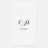 Wit zwart monogram verjaardag servet (Voorkant)