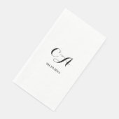 Wit zwart monogram verjaardag servet (Hoek)