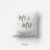 Wit Zwart Mr & Mrs Bruiloft Kussen Keepsake Gift