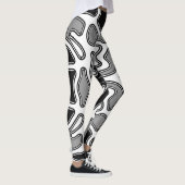Wit & zwart naadloos "Ratti_Creative_Arts" Leggings (Rechts)