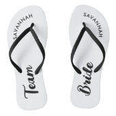 Wit Zwart Naam Bruid Bruids Party Bachelorette Teenslippers (Voetbed)