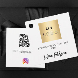 Wit zwart naam logo QR Instagram code hang label
