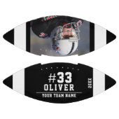 Wit Zwart Naam Nummer Team Foto American Football (Panelen)