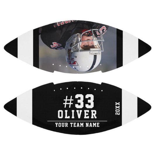 Wit Zwart Naam Nummer Team Foto American Football (Panelen)