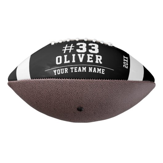 Wit Zwart Naam Nummer Team Foto American Football (Gedraaid 270)