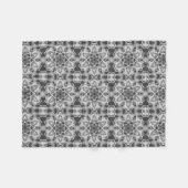Wit-zwart openwerk geometrisch patroon fleece deken (Voorkant (Horizontaal))