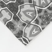 Wit-zwart openwerk geometrisch patroon fleece deken (Hoek)