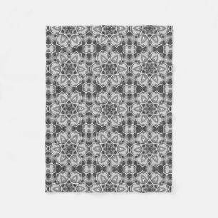 Wit-zwart openwerk geometrisch patroon fleece deken