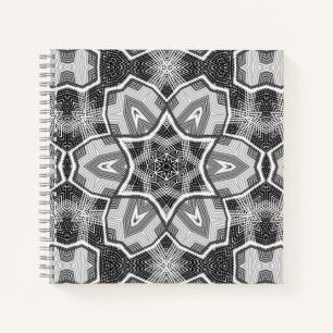 Wit-zwart openwerk geometrisch patroon notitieboek