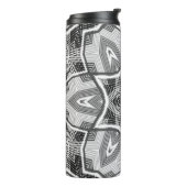 Wit-zwart openwerk geometrisch patroon thermosbeker (Gedraaid links)