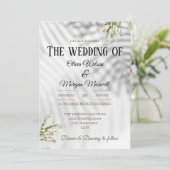 Wit & Zwart Organische Huwelijksuitnodiging Kaart (Staand voorkant)