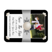 Wit & zwart parel lint foto opslaan van de datum magneet (Horizontaal)