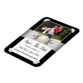 Wit & zwart parel lint foto opslaan van de datum magneet (Linkerzijde)