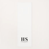 Wit & Zwart Persoonlijk Monogram Minimalistisch Sc Yogamat (Voorkant)