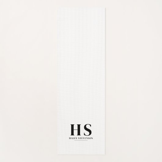 Wit & Zwart Persoonlijk Monogram Minimalistisch Sc Yogamat (Voorkant)