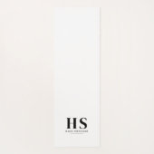 Wit & Zwart Persoonlijk Monogram Minimalistisch Sc Yogamat (Achterkant)