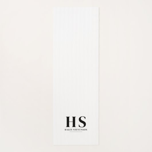 Wit & Zwart Persoonlijk Monogram Minimalistisch Sc Yogamat (Achterkant)