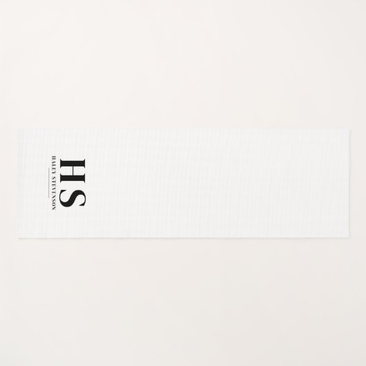 Wit & Zwart Persoonlijk Monogram Minimalistisch Sc Yogamat (Voorkant (horizontaal))