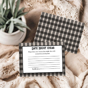 Wit & zwart plaid Date Night Ideeën Vrijgezellenfe Informatiekaartje