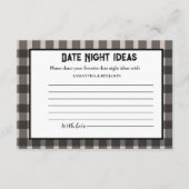 Wit & zwart plaid Date Night Ideeën Vrijgezellenfe Informatiekaartje (Voorkant)