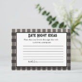 Wit & zwart plaid Date Night Ideeën Vrijgezellenfe Informatiekaartje (Staand voorkant)