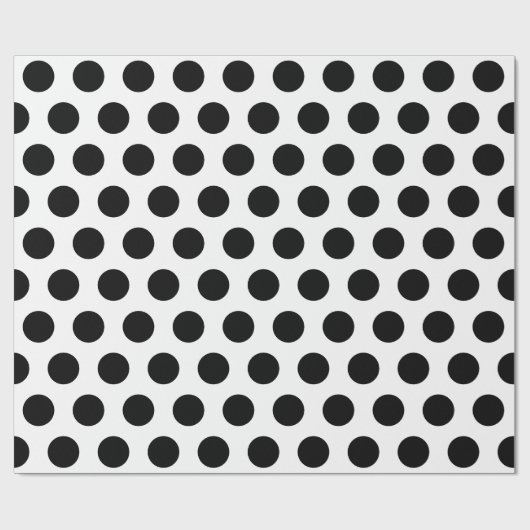 wit & zwart Polka Dots modern chic Cadeaupapier (Vlak)