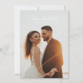 Wit & Zwart Premium klassieke kalligrafie foto Save The Date (Voorkant)