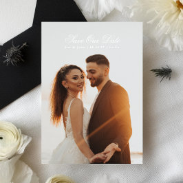 Wit & Zwart Premium klassieke kalligrafie foto Save The Date