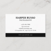 Wit & Zwart Professionele Fotografie Visitekaartje (Achterkant)